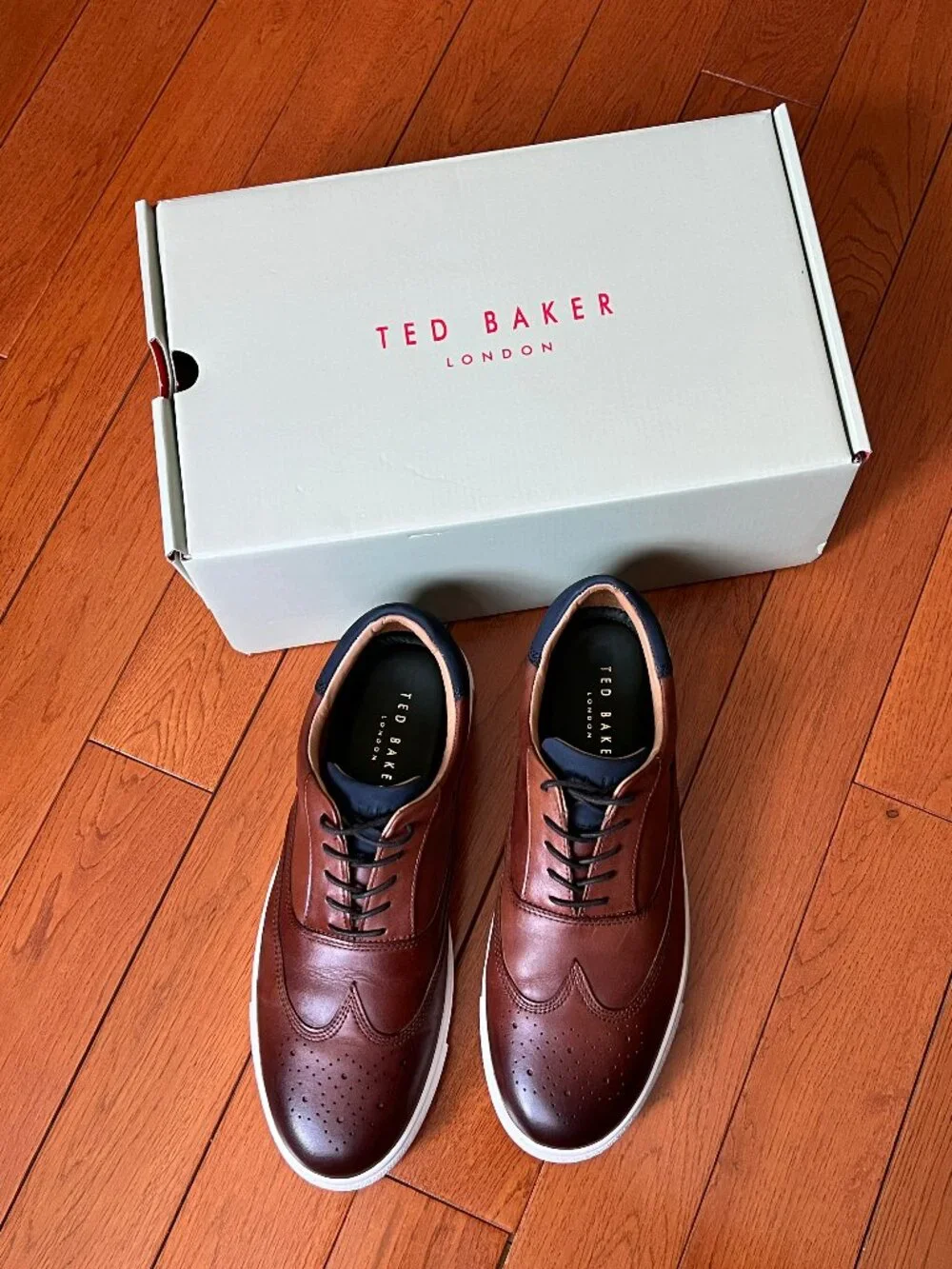 Ted Baker London Dentton 2 Leather Brogue Hybrid Lace Ups (color: cognac)